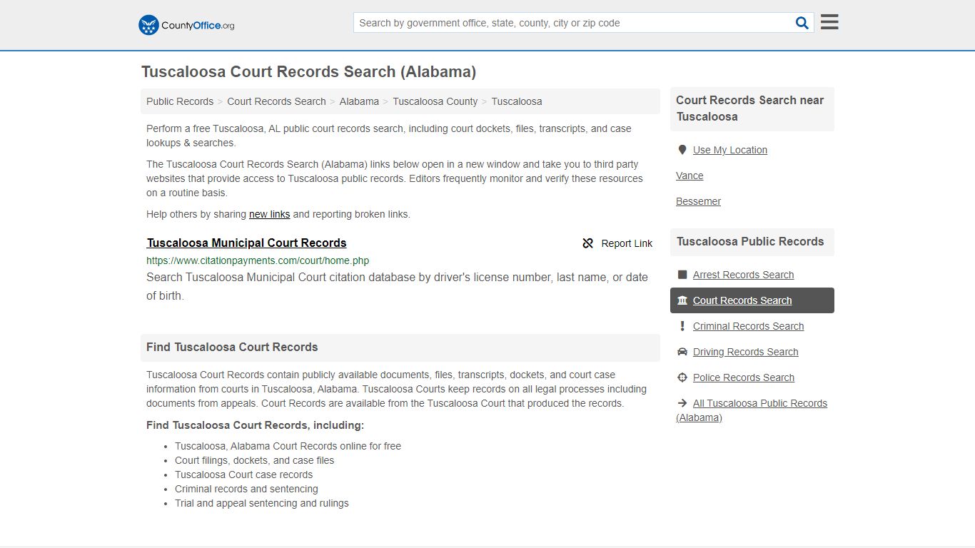 Court Records Search - Tuscaloosa, AL (Adoptions, Criminal ...